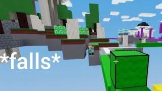 He tried to bow me but he jumped off instead  | Roblox Bedwars