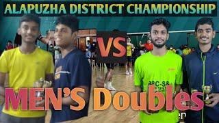 #keralabadminton   Alapuzha District Men's Doubles HIGHLIGHTS Robens,Akshit.  vs  Rogin, Arjun 