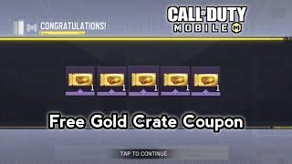 How To Get Free Gold Crate Coupon in cod Mobile 2024 | Fre Gold Crate Coupon in Call of duty Mobile