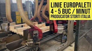 Linie productie paleti si europaleti  Productivitate 4-5 paleti/min  Model GSI 170 - Storti Italia