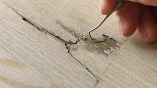 The perfect repair method - How to restore a rotten wooden floor in 5 minutes DIY