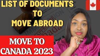 DOCUMENTS NEEDED  TO MOVE ABROAD | MOVE TO CANADA 2023 | FUNKESUYI