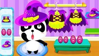 Baby Panda's Supermarket | Grocery Store Halloween Shopping |  BabyBus Game Video