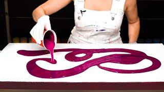 BURGUNDY + GOLDEN Touch 3D Acrylic Pouring + NEXT Level TEXTURED Embellishment ~ Fluid Art Tutorial