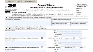 IRS Form 2848 walkthrough (Power of Attorney and Declaration of Representative)