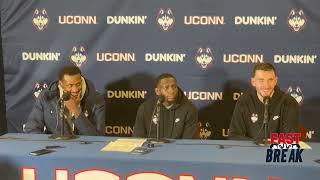 Samson Johnson, Hassan Diarra, Alex Karaban: UConn men’s basketball postgame (Marquette)