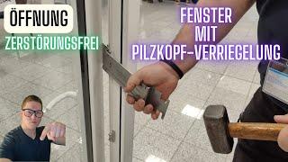 Fenster mit Pilzkopfverriegelung zerstörungsfrei öffnen