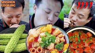 SHISHEN DELICIOUS FOOD, FRIED GRAPES, GRILLED LAMB INTESTINES| Chinese Food Eating Show