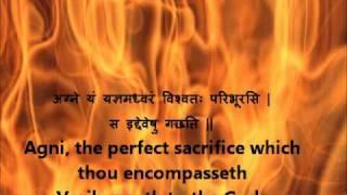 Full Agni Suktam Rig Veda Book 1 Hymn 1 Devanagari Sanskrit English translations.wmv