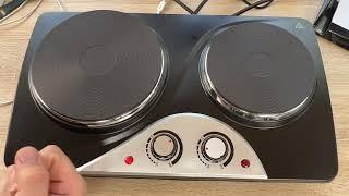 CUSIMAX Cast Iron Double Hob Plate, Hot Plates 2 Electric in 1000W + 1500W Unboxing and instructions