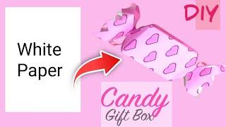 How To Make Paper Candy Box With White Paper | Cute Candy Gift Box Idea From Paper /paper craft