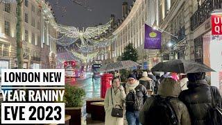 London City New Year’s Eve 2023 | London Winter Street Evening Tour | 4K HDR Virtual Walking Tour