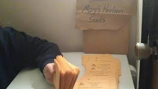 Mary's Heirloom Seeds Unboxing Seed Order and Mystery Grab Bag 2021