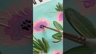 Easy Acrylic Flower Painting for beginners #shorts #flowerpainting #acrylicpainting #beginnerart