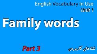 کلاس سعید English Vocabulary - آموزش زبان انگلیسی - لغت های کاربردی در خانواده قسمت آخر Saeed Class