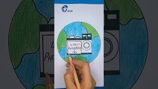 COLORING WORLD PHOTOGRAPHY DAY DRAWING #shorts #short