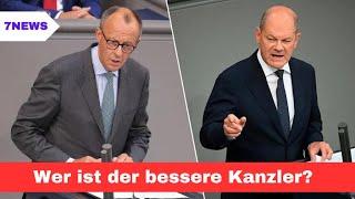 In acht von zehn Punkten trauen die Deutschen Friedrich Merz mehr zu als Olaf Scholz