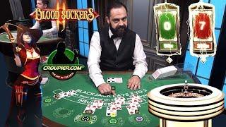 ONLINE BLACKJACK! LIGHTNING ROULETTE! High Stakes Slot Bonus Blood Suckers 1 & 2! £25 to £50 Spins!