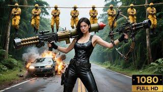 【抗日電影】美女特務孤身攔截日軍車輛，手持雙槍，將日軍全部消滅！#抗日 #抗戰