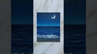 crescent moon seascape  #art #painting #seascape #shorts #artshorts