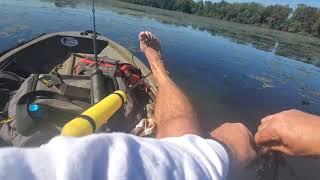 Kayak fishing Flint Creek backwater,  North Alabama