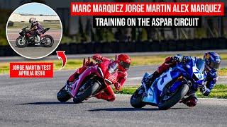 Marc Marquez Jorge Martin And Alex Marquez Training on The Aspar Circuit