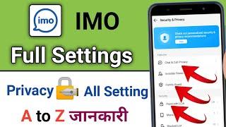 imo All PrivacySetting in 2023 | imo full Setting | imo new update