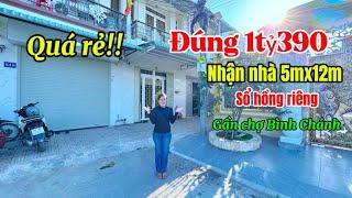 Nhà sổ hồng riêng giá rẻ | gần chợ Bình Chánh. 5x12. Hướng Bắc. Giá tổng 1tỷ390 full nội thất có TL