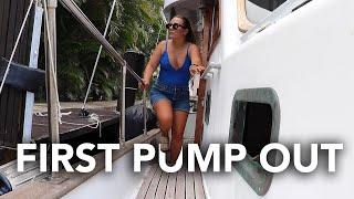 First Pump Out Experience On Our 36 Foot Marine Trader Europa | America's Great Loop Prep/Practice