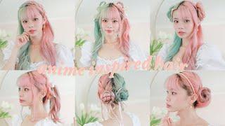 6 CUTE & EASY anime inspired hairstyles  your name, utena, violet evergarden, code geass + more!