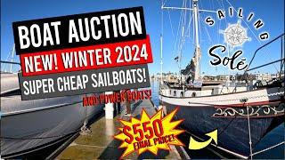 2024 WINTER BOAT AUCTION - Where to BUY SUPER CHEAP SAILBOATS & POWER BOATS