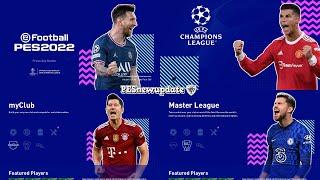 PES 2022 Menu Mod UCL V2 for PES 2021 by PESNewupdate