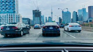 Toronto 4K - Don Valley Parkway - Gardiner Expressway to Downtown