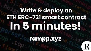 Write & Deploy an Ethereum ERC-721 Smart contract - IN 5 MINUTES!