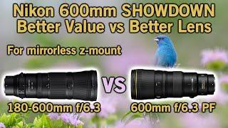 Comparing Nikon 600mm Mirrorless Lenses, 180-600mm zoom vs. 600mm PF