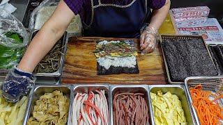 How to Make Popular Gimbap (Seaweed and Rice Roll) – Korean Street Food [ASMR]