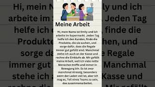 Meine Arbeit Deutsch sprechen und hören a2 b1 Deutsch lernen deutsch schreiben German language