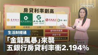 「金龍風暴」來襲　五銀行房貸利率衝2.194%｜生活財經通｜#鏡新聞