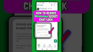 Remove whatsapp secret code from Chat Lock | Whatsapp update