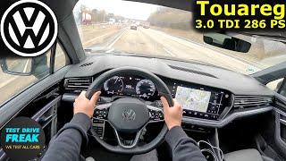 2024 VW Touareg R Line 3.0 TDI V6 286 PS  High Speed German Autobahn POV Drive | No Speed Limit