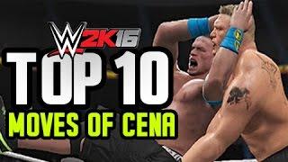 WWE 2K16 - John Cena Top 10 Moves!!