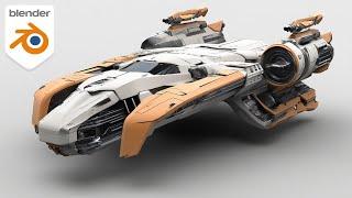 Creating a scifi spaceship in Blender LIVE