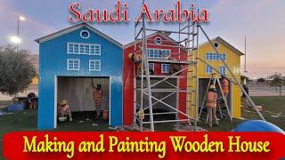 wooden rooms paint!! how to paint a wooden rooms in Saudi Arabia subscribe my youtube channel