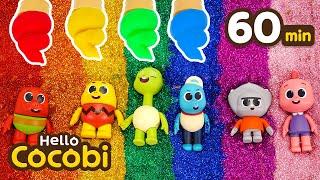 Rainbow Glitter Slime + More CompilationDIY, Kinetic Sand for Kids | Learn Colors | Hello Cocobi