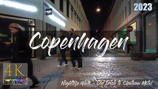 Copenhagen, Denmark | After Midnight | Nightlife | Knapsbrostræde | Stormy | 4K | Winter | 2023