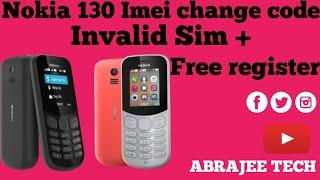 Nokia 130 Imei change code free Register invalid Sim Solution @ABRAJEE-TECH  #imeichangecode