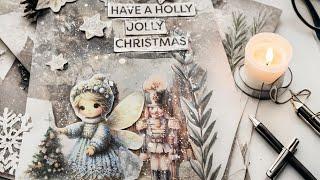  Christmas journaling  ao vivo! #papercraft #artjournaling #christmasdecor