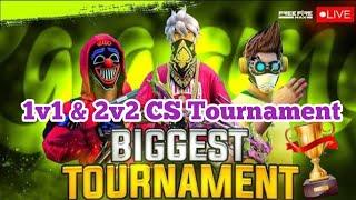 Free fire live giveaways 1v1,2v2 cs tournament-SSG TELUGU GAMING is live