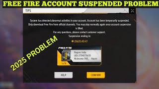 abnormal activities with your account. it has been suspended 2025| Ff account suspended unben  2025