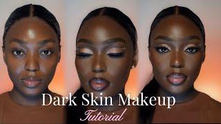 STEP BY STEP DARK SKIN MAKEUP TUTORIAL       /Beginners Makeup/ Dark skin /